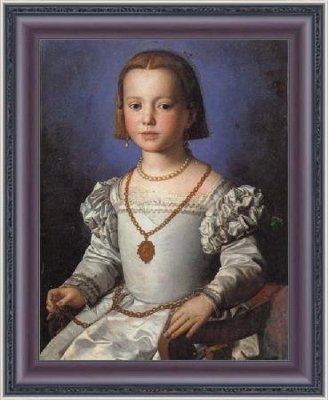framed  Agnolo Bronzino Portrait of Bia, Ta3101-1